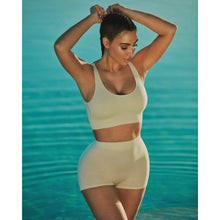 Load image into Gallery viewer, STRETCH RIB SCOOP BRALETTE | SLATE GREEN
