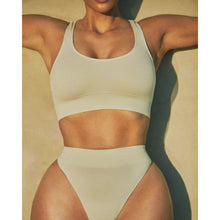 Load image into Gallery viewer, STRETCH RIB SCOOP BRALETTE | BONE
