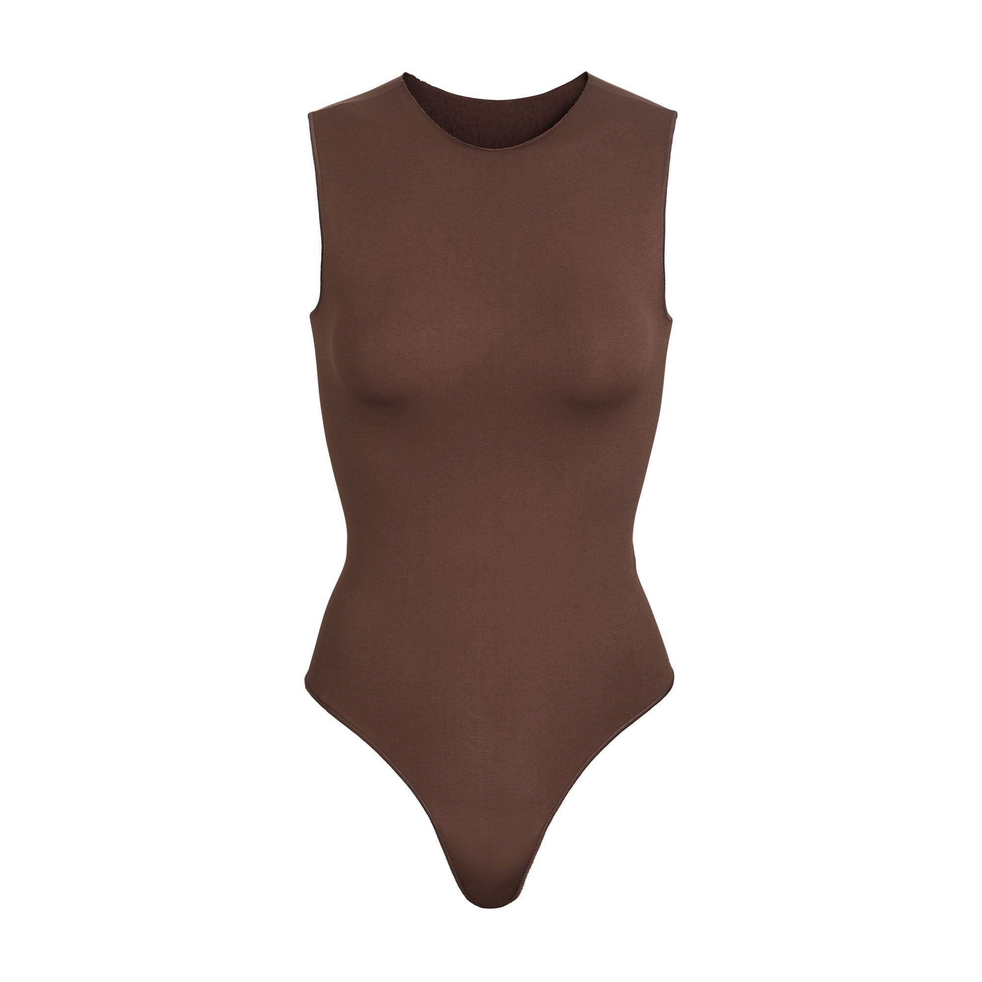 ESSENTIAL CREW NECK SLEEVELESS BODYSUIT | ONYX